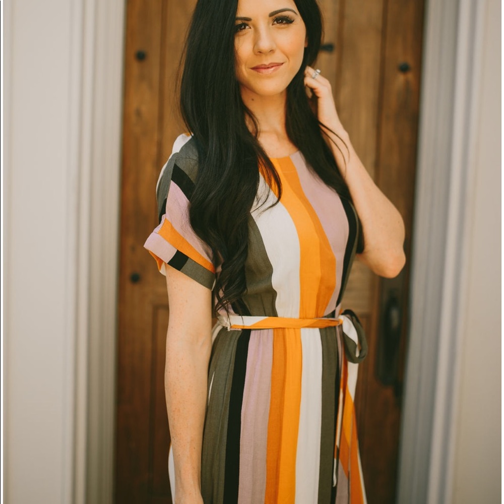 Long vertical stripe multi color maxi dress - Picture 3 of 5